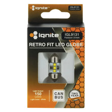 Load image into Gallery viewer, PKT 1 LED SIGNALLING GLOBE 12v 31mm FESTOON WHITE CANBUS - IGL9131