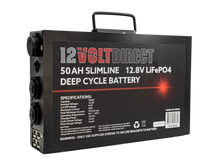 Load image into Gallery viewer, 50AH Slimline 12.8v LiFePO4 Deep Cycle Battery