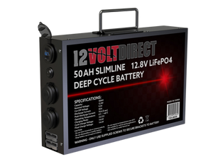 50AH Slimline 12.8v LiFePO4 Deep Cycle Battery