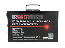 Load image into Gallery viewer, 50AH Slimline 12.8v LiFePO4 Deep Cycle Battery