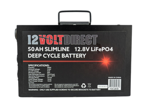 50AH Slimline 12.8v LiFePO4 Deep Cycle Battery