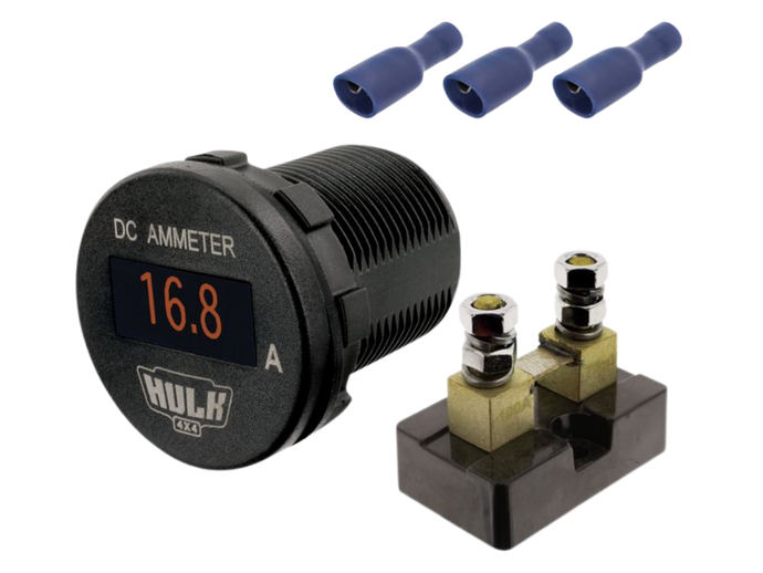 Oled DC Ammeter with 100amp Shunt