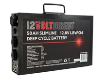 Load image into Gallery viewer, 50AH Slimline 12.8v LiFePO4 Deep Cycle Battery