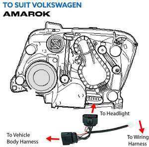 Volkswagen Amarok High Beam Piggy Back Adaptor