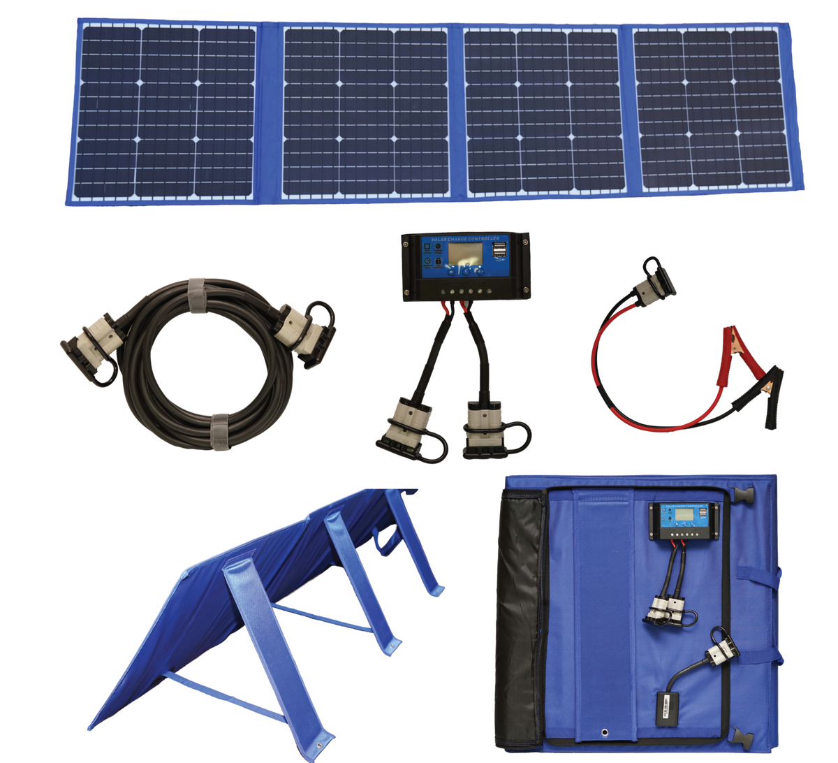 160W Solar Blanket Flexible Folding Panel w/ Legs & Armour Cell