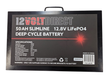 Load image into Gallery viewer, 50AH Slimline 12.8v LiFePO4 Deep Cycle Battery