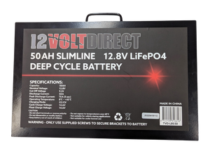 50AH Slimline 12.8v LiFePO4 Deep Cycle Battery