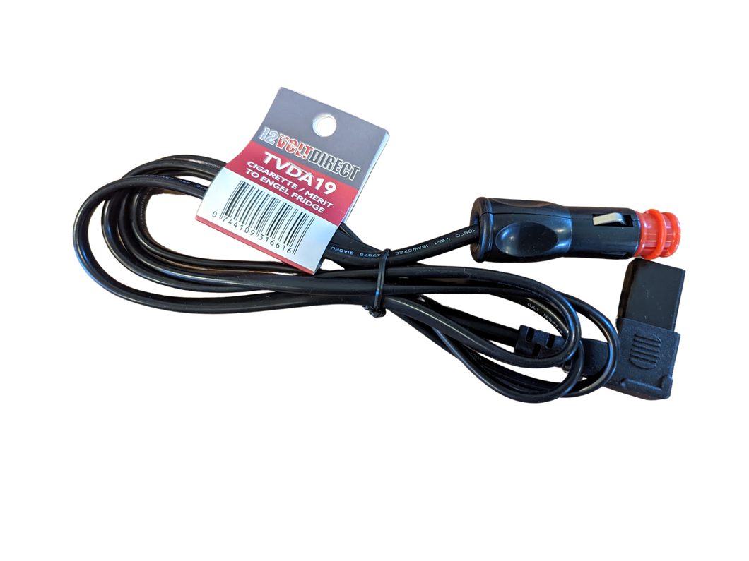 Engel Type J Fridge Cord to Cigarette Lighter / Merit Hella Plug 1.8M